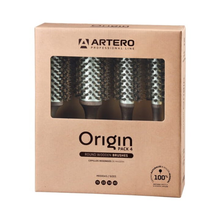 Artero Origin rundborste set 4-pack i förpackning