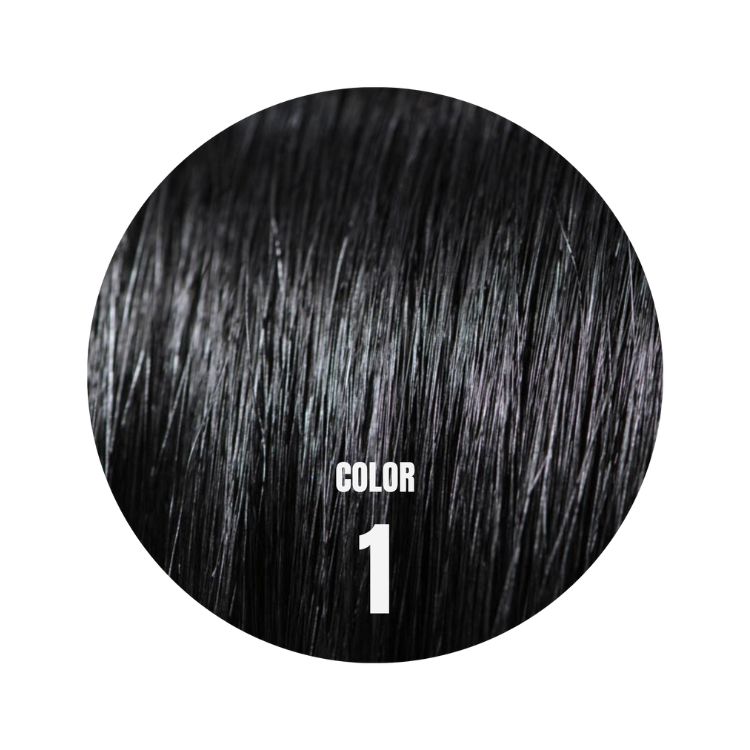 Mago hair extensions 50 cm rakt färg 01 natural black Remy löshår