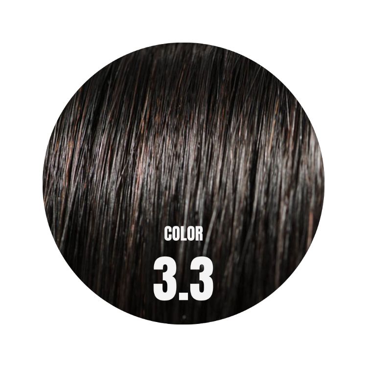 Mago hair extensions 50 cm rakt färg 3.3 mörkbrun Remy löshår