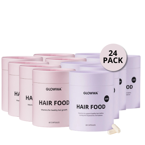 “Glowwa Mix 24-pack – storpack med Hair Food och Hair Food Meno för salonger med olika kundbehov.”
