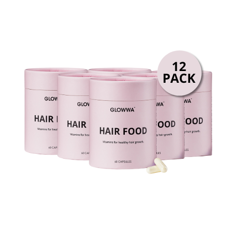 “Glowwa Hair Food Original 12-pack – veganskt kosttillskott för starkare hår, exklusivt för salonger