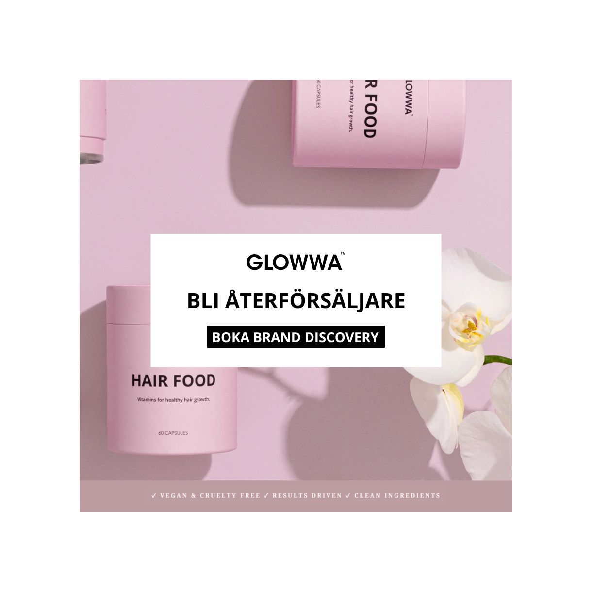 Glowwa Hair Food från Parfum Lombard – erbjudande för salonger i Sverige att bli återförsäljare.