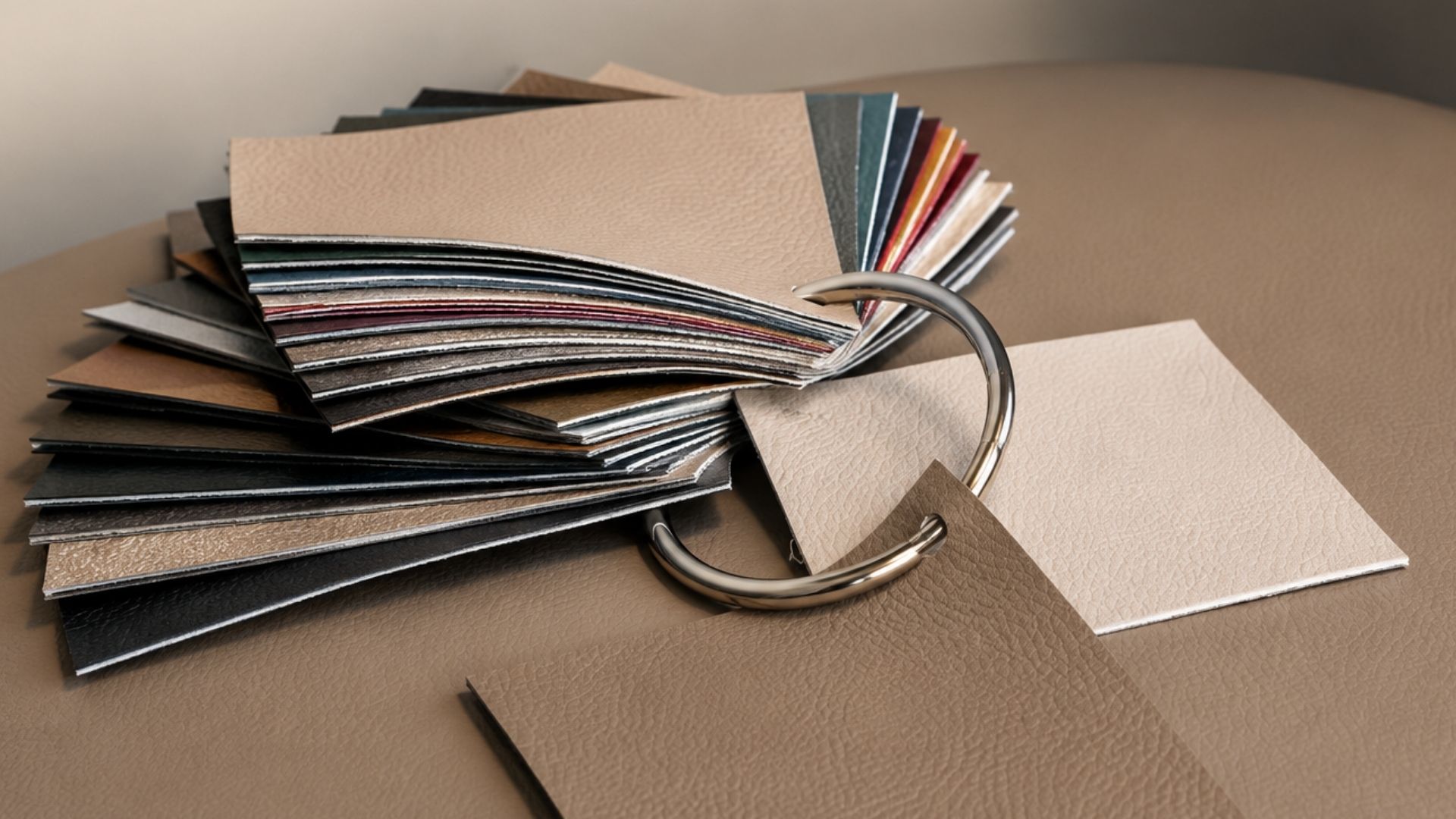 Material- och färgprover för frisörinredning
