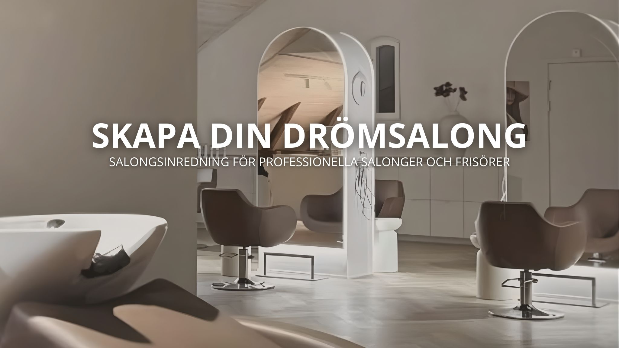 Modern salongsinredning för frisör –  frisörstolar och arbetsbord från Lombard